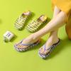 Женские летние нескользящие пляжные шлепанцы с перемычкой между пальцами - Новые модные шлепанцы на высокой подошве