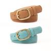 Vintage Style Leather Belt Women Trendy Bronze Pin Buckle Jeans Fashion Accessory
