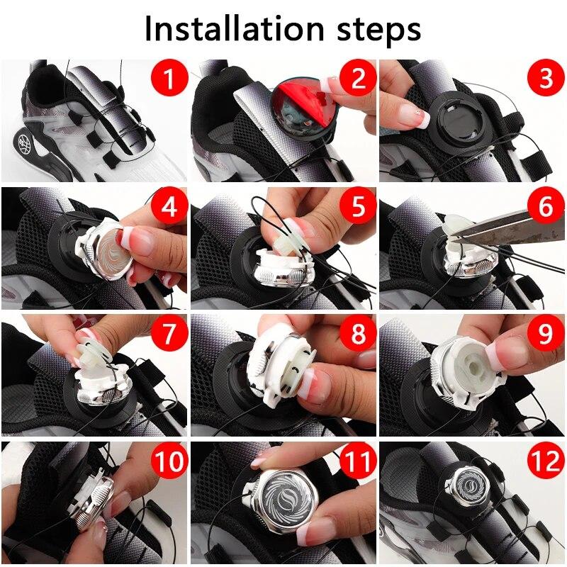 1 пара новых шнурков с поворотной пряжкой без завязок, кроссовки, ботинки, автоматические шнурки для взрослых и детей, шнурки без завязок, аксессуары для обуви