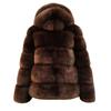 Women Faux Mink  Winter Hooded New Faux Jacket Warm Thick Outerwear Jacket