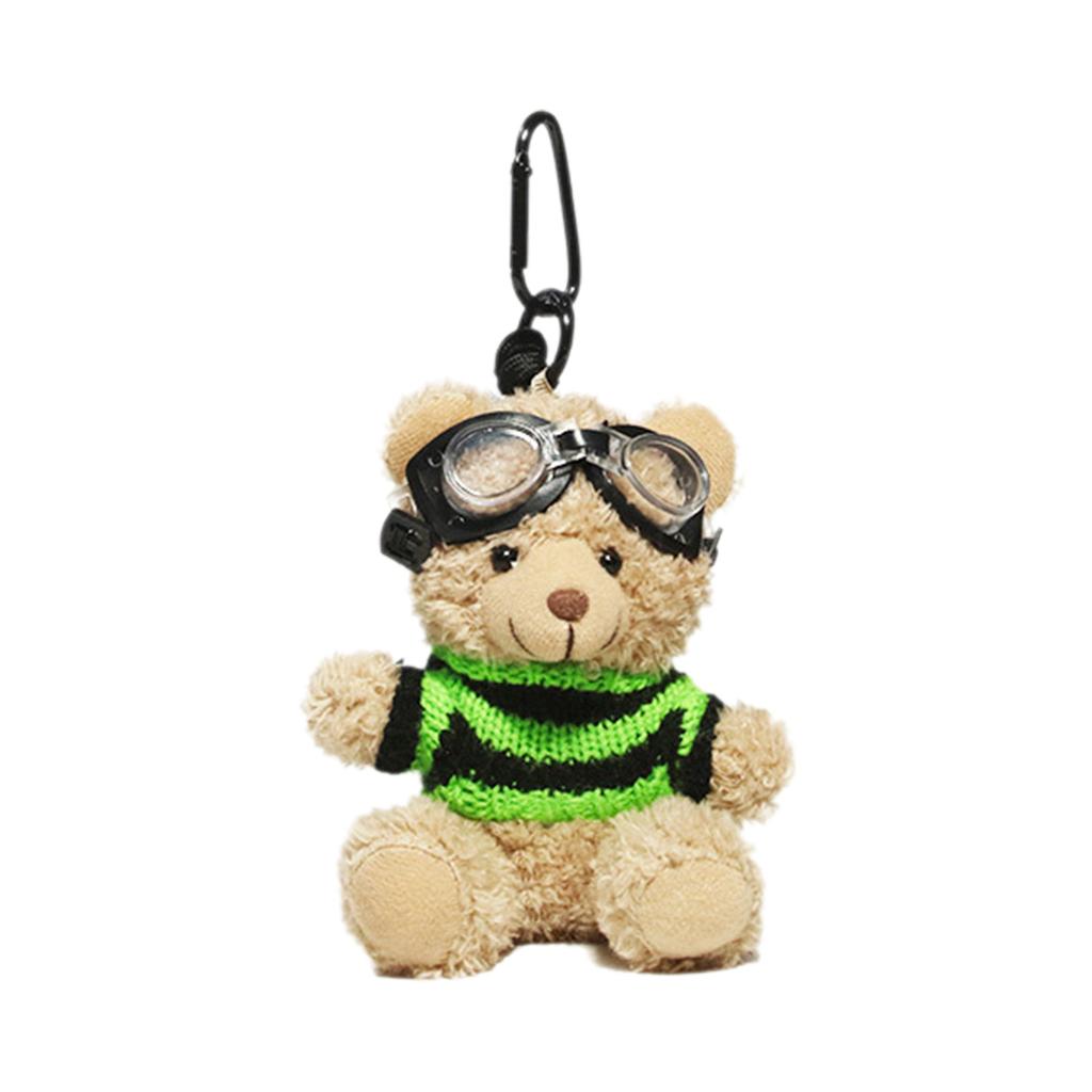 Lovely Pilot Bear Keychain Cute Pendant for Bag and Key Plush Keyring Phone Charm Personalized Animal Decoration
