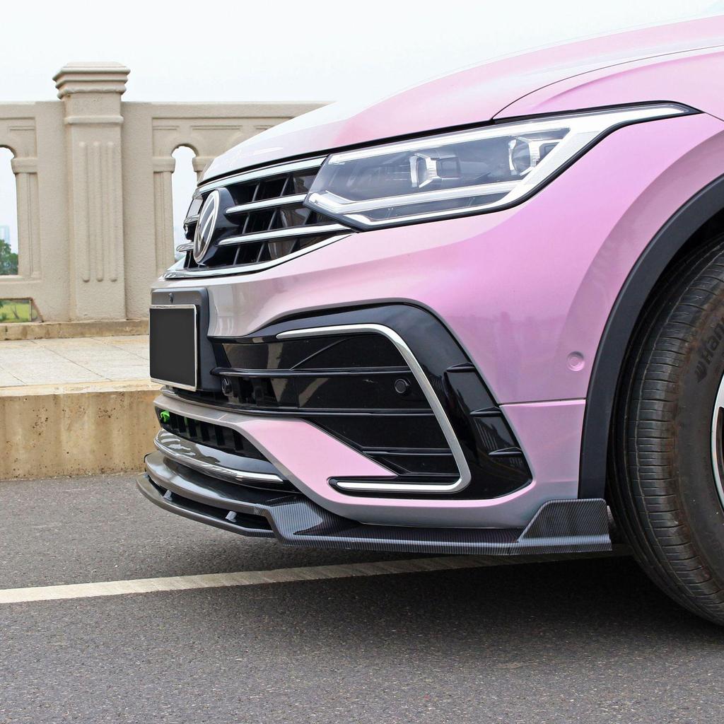 Подходит для 2022 Volkswagen Tiguan L R-Line Передний сплиттер Спортивный лип-спойлер