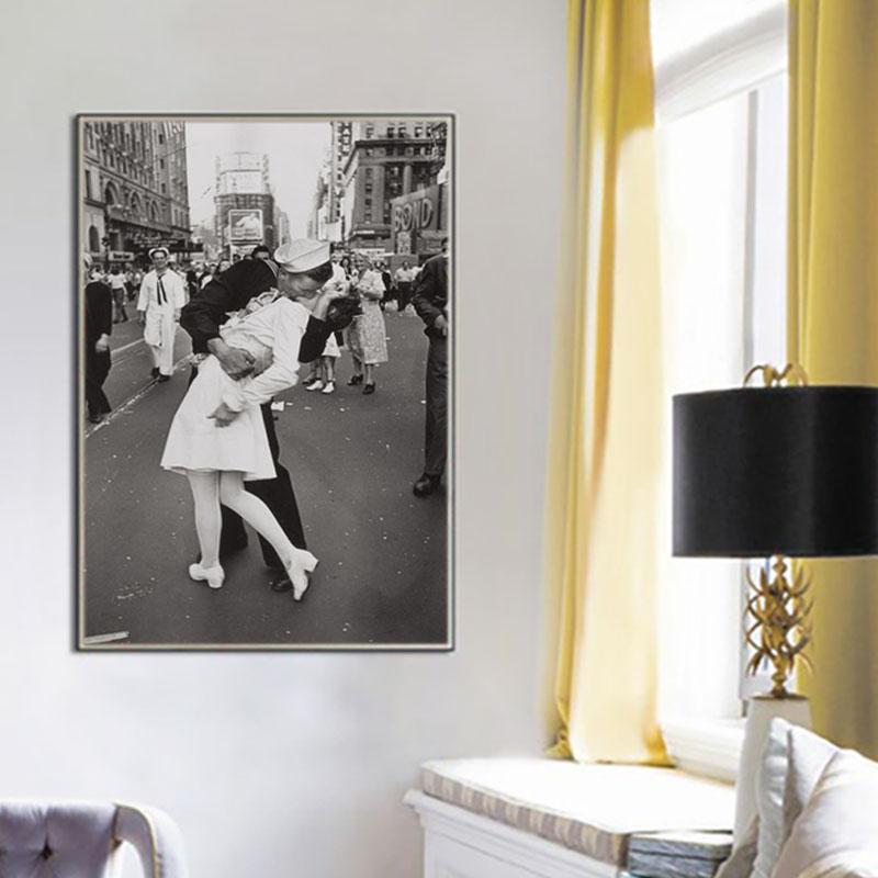 Постер с победой и принтом, винтажное искусство, черно-белая фотография, холст, картина, нью-йоркская настенная картина, украшение для дома