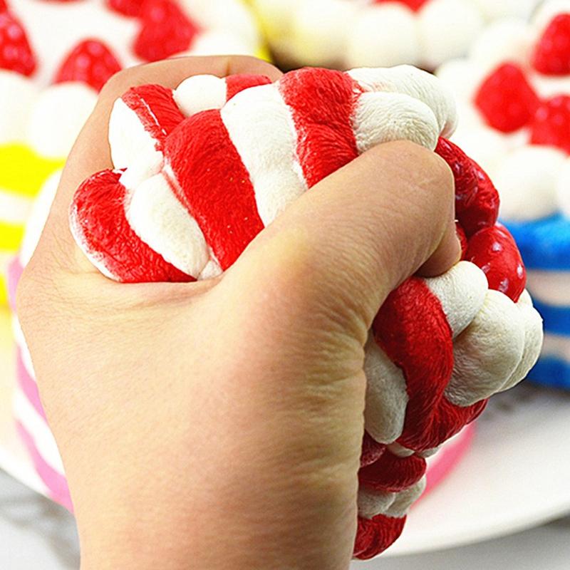 Kawaii Cake Медленнорастущие сжимаемые игрушки для снятия стресса для детей Мягкая игрушка для снятия стресса из искусственной кожи Имитация еды Сжимаемая игрушка для торта