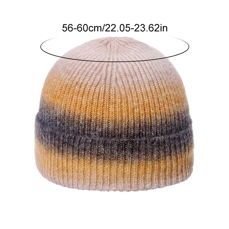 1Pc Ski Caps Thicken Knitted Hat Winter Hip Hop Slouchy Women/Men Soft Harajuku Style Outdoor Tie Dye Color