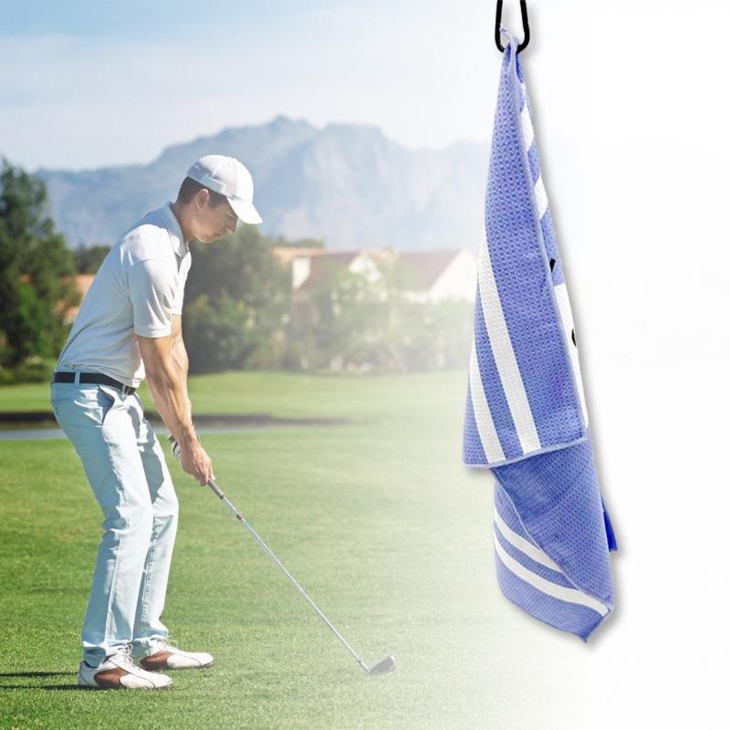 Water-Absorption Cloth Golfs Club Head Wipe Cloth Cleaner Wipe Cloth Microfiber Golfs Cleaning Towel with Buckles Hook