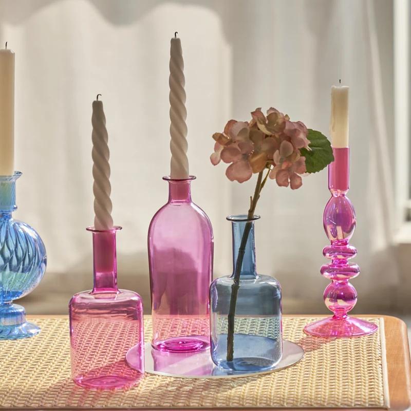Подсвечник для свадебного украшения, центральный элемент, ваза для бутонов, ваза для бутылок, подсвечник для домашнего декора, стеклянная подсвечник