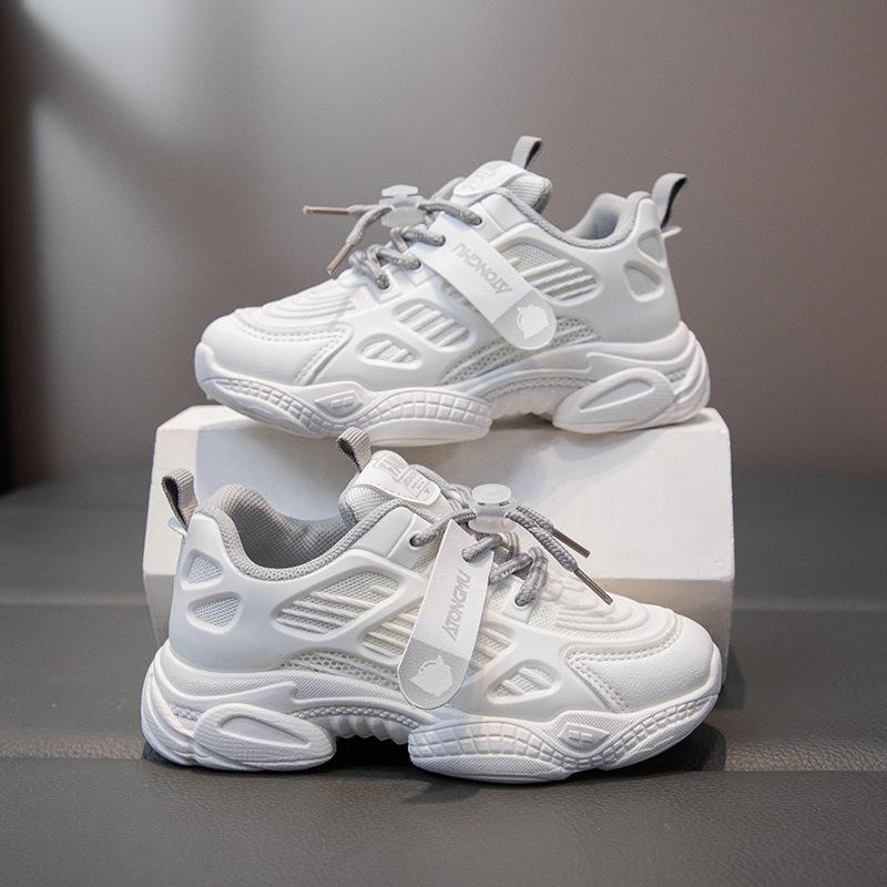 Весенне-летние корейские детские дышащие сетчатые кроссовки для мальчиков и девочек, однотонные, с мягкой подошвой, износостойкие спортивные туфли