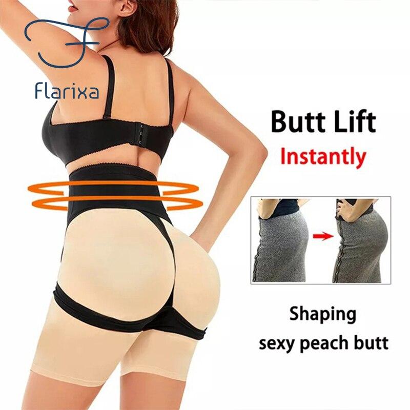 Flarixa Плюс размер Тренер для талии Body Shaper Нижнее белье для похудения живота Трусики для подтяжки ягодиц Плоские трусики для живота Корректирующее белье для голой задницы 5XL