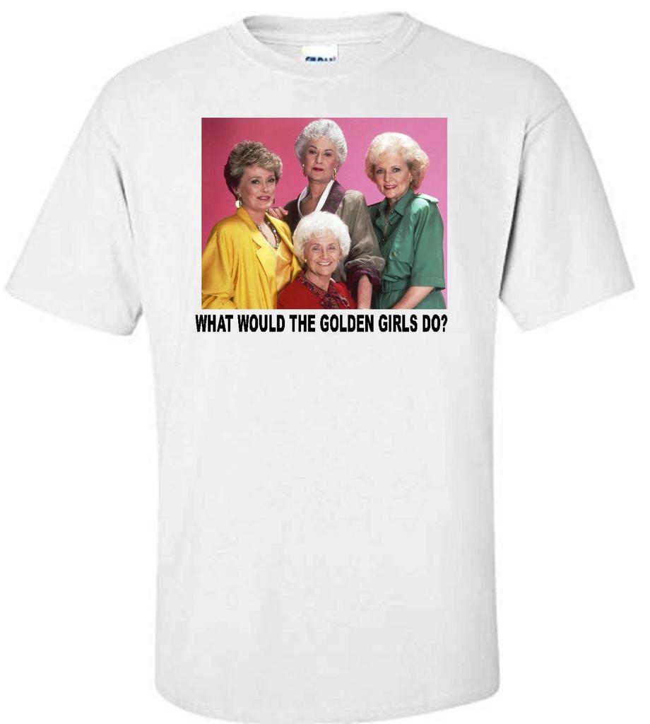 GOLDEN GIRLS WWD? RETRO TV WHITE T-shirt Tops Tees Unisex