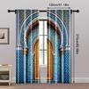 2pc,  Curtain Ancient Morocco Palace Door Print Durable Polyester,Without Electricity Versatile Suitable for Multipurpose Event