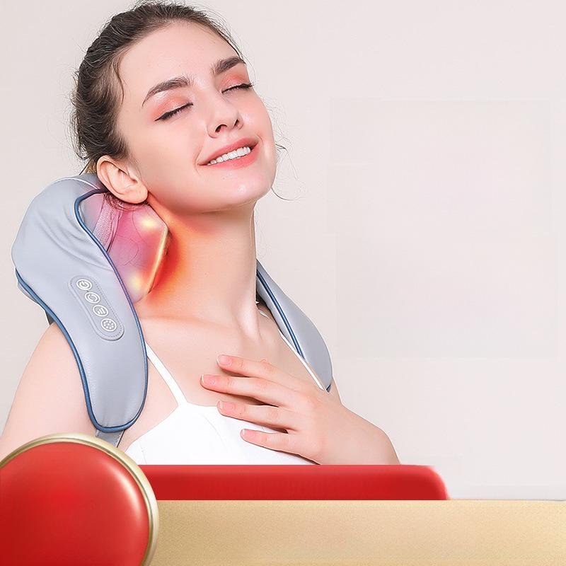 Перезаряжаемый портативный массажер для трапециевидных мышц и шейного отдела позвоночника для надавливания и разминания