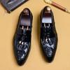British Pointed Leather Shoes Men'S Genuine Leather Crocodile Fringed Business Casual Men'S Office Shoes For Men