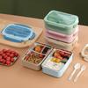 Stainless Steel Bento Lunchbox with Tableware Leakproof Microwavable Portable Grids Food Storage Containers Lunch Box for Kids