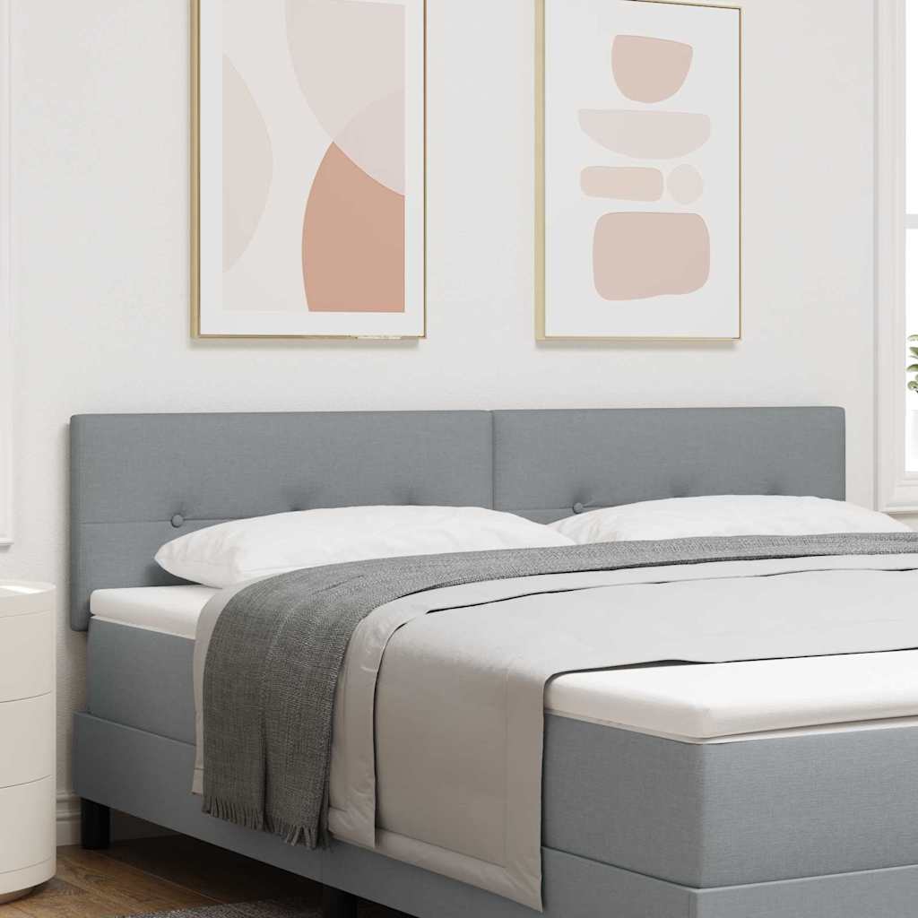 Height Adjustable Headboard in Light Gray Fabric