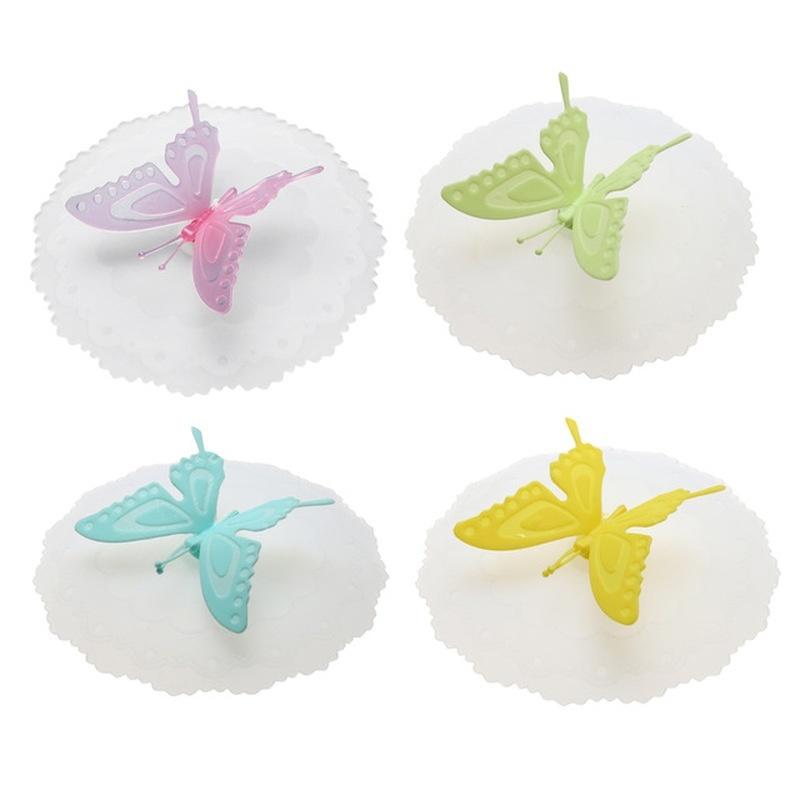 Butterfly Silicone Leakproof Coffee Suction Lid Cap Airtight Seal Cup Cover