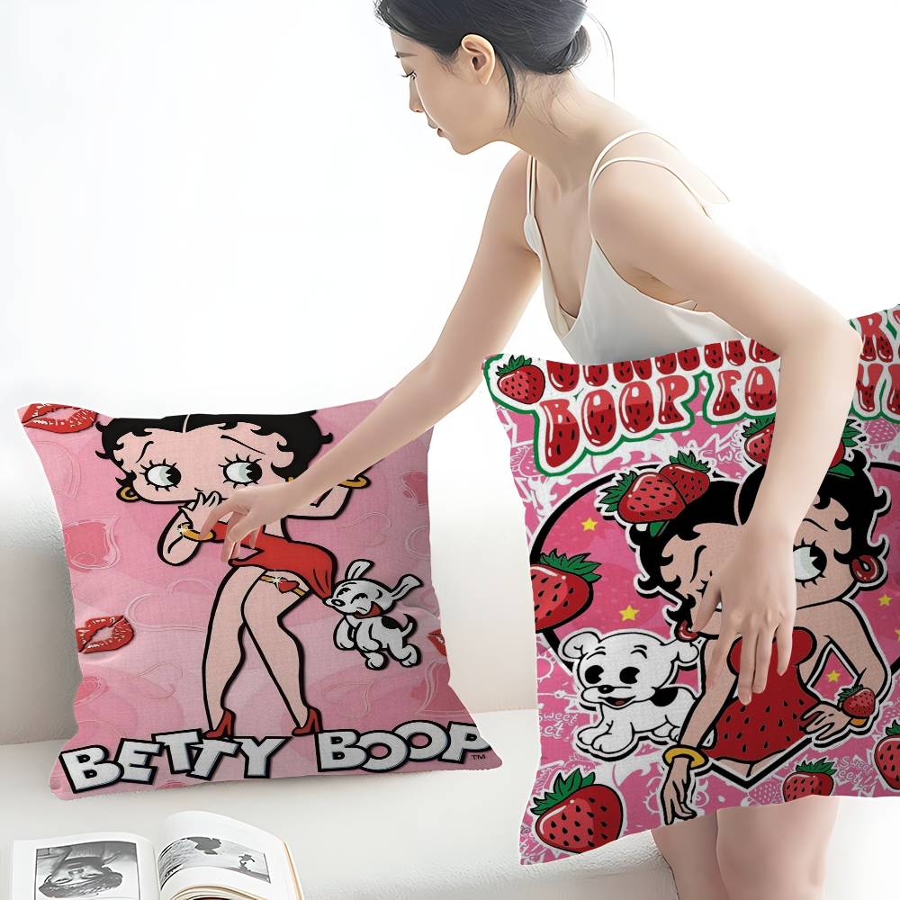 B-Betty-Cute B-Boop Anime Pillow Gift Home Office Decoration Pillow Bedroom Sofa Car Cushion Coverpillow Case