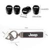 Anti-Rust Car Tire Valve Stem Caps Suede Keychain for Jeep Renegade Wrangler JK JL Grand Cherokee Compass Auto Wheel Accessories