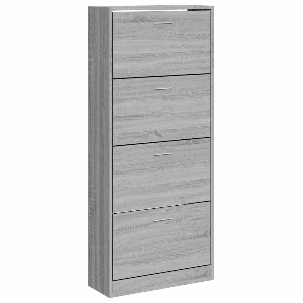 Shoe Cabinet Gray Sonoma 63 x 24 x 147 cm Particleboard