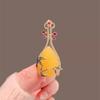 Chinese Antique Pipa Brooch, High-End Female Luxury Brooch, Anti-Light Buckle, Pin, Musical Instrument Design, Clothing Decoration