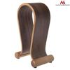 Support pour casque - maclean - mc-815w - bois noisette - design moderne - antidérapant