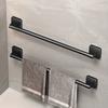 Bathroom Towel Holder White Without Drilling Bathroom Black Towel Rack TowelBar Self-Adhesive Bathroom Towel Rack TowelRail