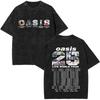 Washed Vintage Rock Band O-Oasis Live 25 World Tour Logo Print T-shirt Men Women Fashion Gothic Oversized Short Sleeve T Shirts