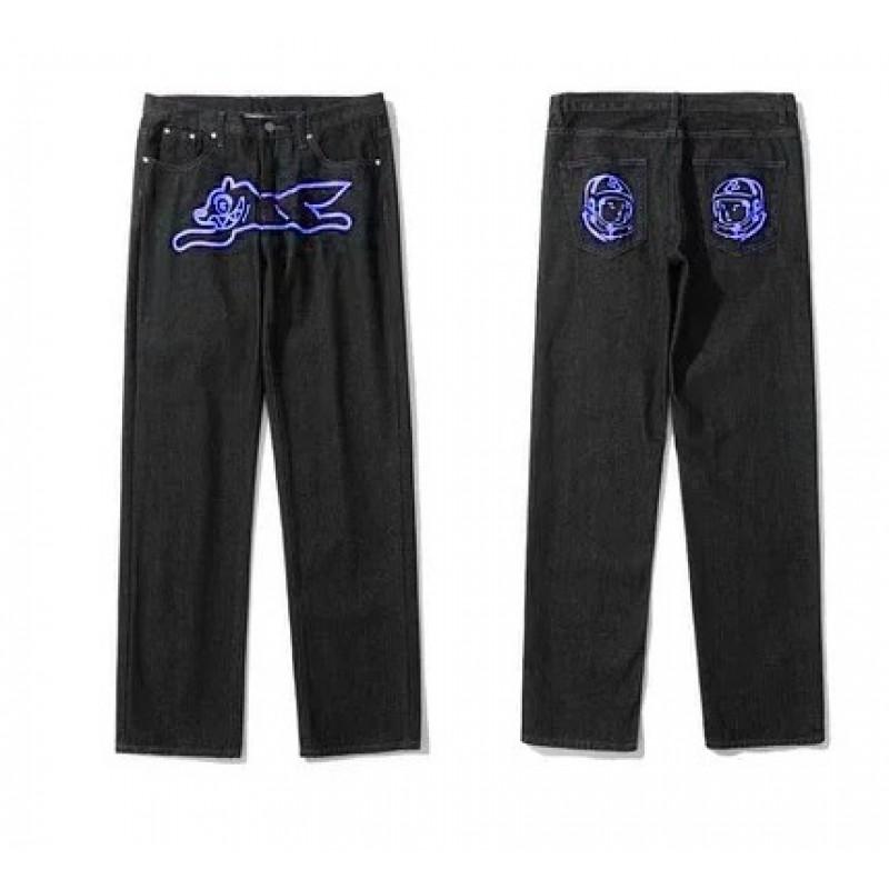 Mens Y2K Harajuku Hip Hop Dog Print Loose Fit Straight Jeans Fall Casual Wear