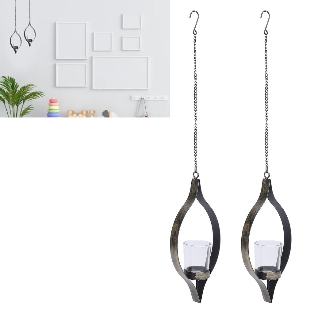 2 шт. Металлический подвесной подсвечник Винтажный декоративный железный настенный подсвечник Подставка для чайной свечи