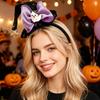 Bow Halloween Party Hair Band Mesh Cone Hat Hair Hoop Personality Halloween Hair Clip  Kids