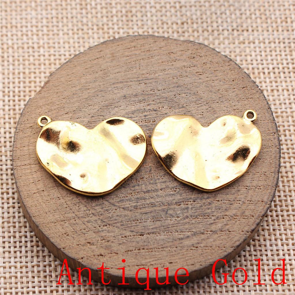 Большие кулоны-шармы в форме сердца для браслета, колье, изготовления бижутерии, фурнитура для рукоделия