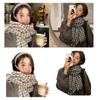 Classical Houndstooth Scarf for Women Girls Shawl 2000s Clothing Accessories Knitted Neckerchief Checkered Scarf  Black