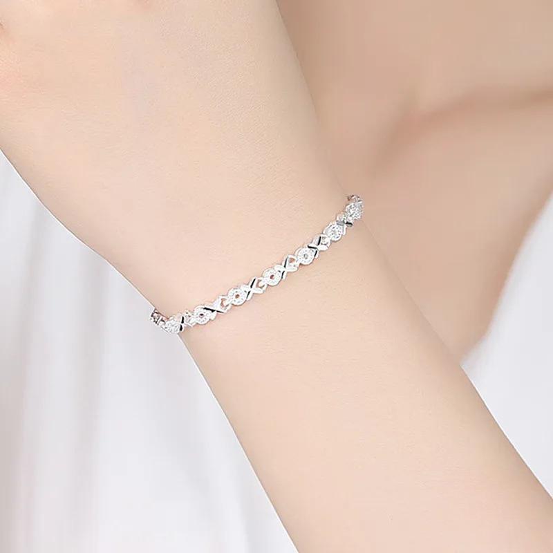 Silver Fashion Multiple Styles Bracelet Chain For Women Fashion Wedding Party Beautiful Jewelry Gift CLE