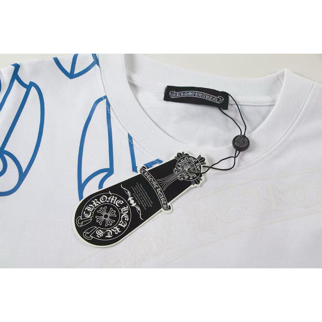 W363 CHROME HEARTS 2025 Summer New High Quality Cotton Round Neck Loose Large Size Men's and Women's T-shirt Couple T-shirt