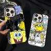 Мультяшный Милый S-Губка Боб Аниме Чехол для Телефона Для IPhone 17 16 15 14 11 12 13 Pro Max Pro Plus Цветной Серебристый Чехол