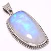 Подвеска из натурального радужного лунного камня из стерлингового серебра 925 пробы 1,38 дюйма s8E45