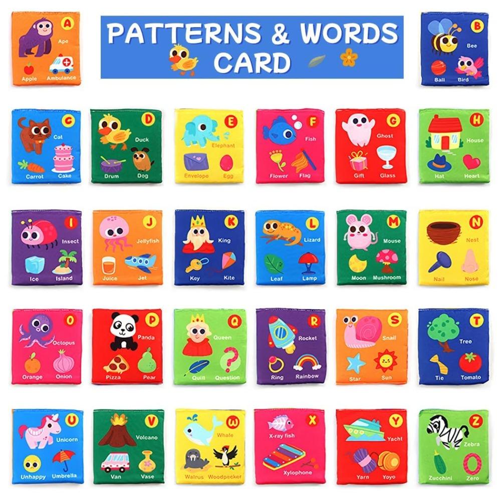 Baby Soft Alphabet Cards ABC Learning Flash Cards with Storage Bag Soft Letter Number Early Educational Toy for Infants Toddlers