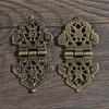 Door Wooden Box Lace Zinc Zinc Alloy Mini Chinese Style Antique Butt Hinges Hollow Flower Furniture Hardware