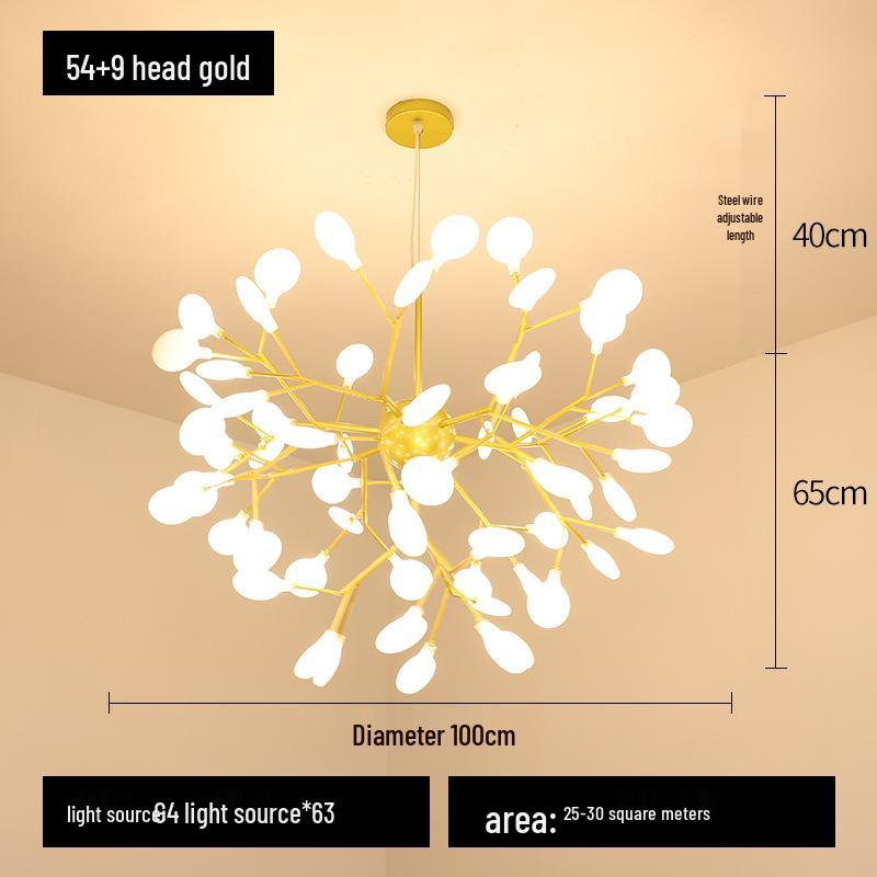 Люстра Светлячок: Современное скандинавское роскошное освещение для гостиных, спален и ресторанов