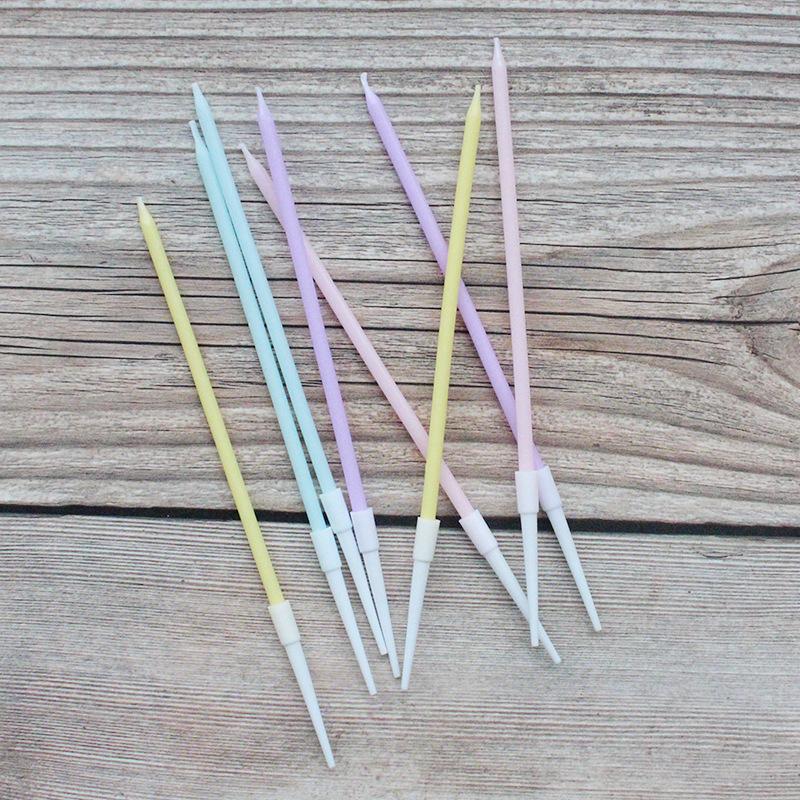 Small Fresh Rainbow Color Slender Straight Pencil Birthday Candle Creative Romantic Party Macaron Candle