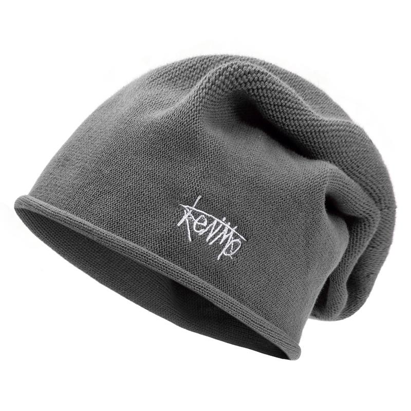 Kemer Knitted Embroidered Baotou Curled Edge Hoodie Men's Autumn and Winter Outdoor Warm and Fashionable Versatile Women's Stacking Hat