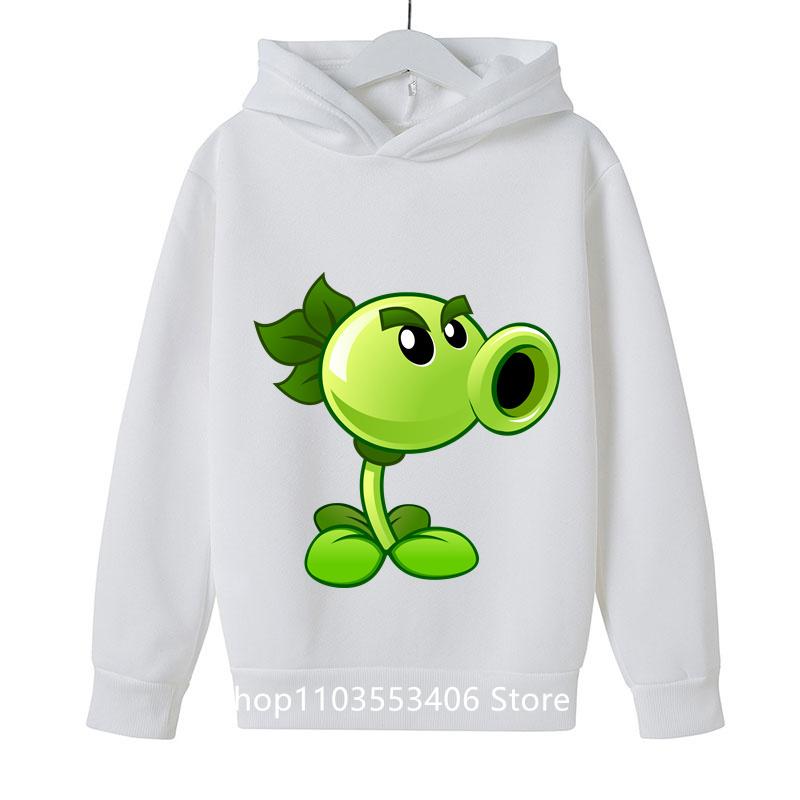 2025 Spring and Autumn Children's Hoodie Plants Vs. Zombies Fashion Clothing Boys Hoodie Pullover Girls Sweatshirt Casual Cartoo