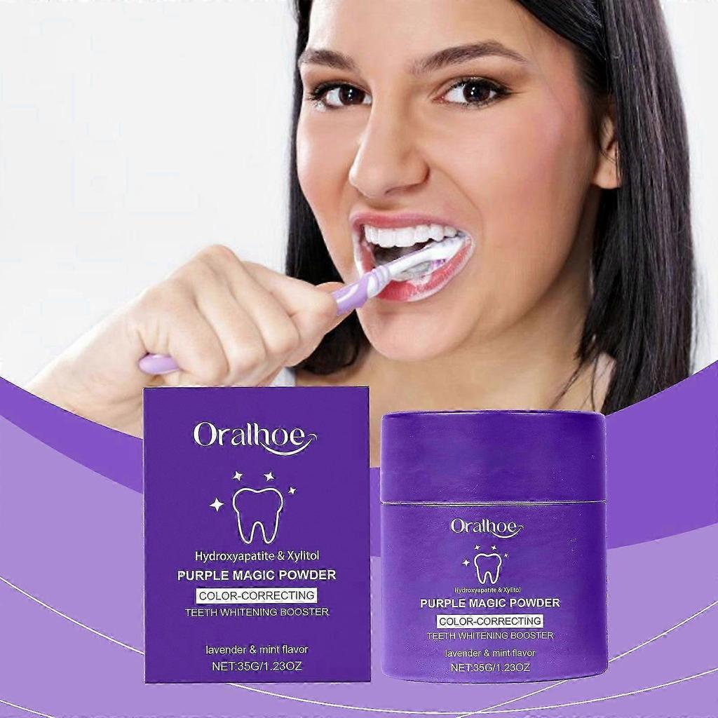 Purple Magic Powder - Purple Teeth Whitening Powder, Color Correcting with Hydroxyapatite, Stain Removal, Color Corrector, Teeth Whitening Booster