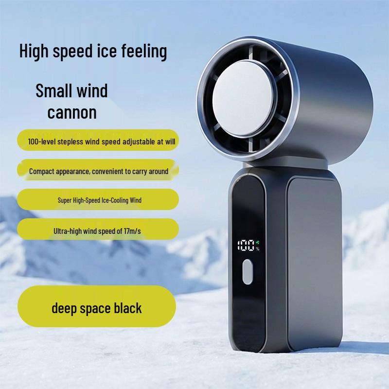 2025 Mini Semiconductor Cooling Fan: 100-Speed Digital Display, USB Rechargeable.