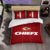 Набор постельного белья из микрофибры с узором Kansas City Chiefs, 3 предмета, декоративный комплект с пододеяльником для спальни, домашнего использования