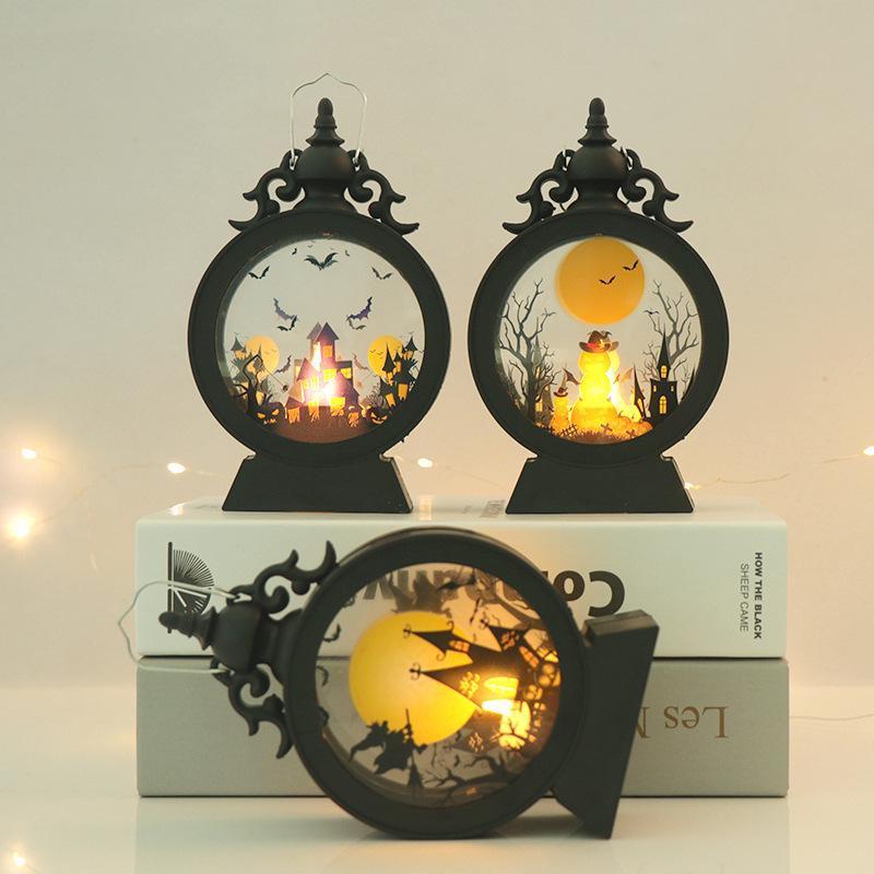 2024 Хэллоуин Светодиодный подвесной фонарь-тыква Свет Лампа-призрак Свет свечи Ретро Вечеринка на Хэллоуин Дом Рождественское украшение