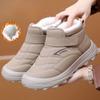 Women's Large Size Soft Sole Winter Warm Anti-slip Fur One Snow Boots Padded Sheep Wool Lined Ankle Boots Anti-slip Outdoor Sports Cotton Boots