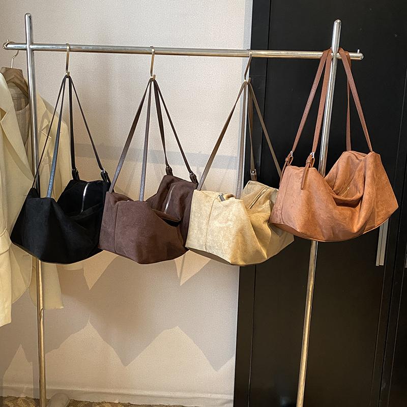 Большая вместительная однотонная бархатная сумка через плечо на молнии, простая модная сумка, мягкая, популярная, универсальная сумка высокого качества