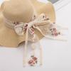 Straw Wide Brim Sun Hat Bowknot Breathable Lace Up Beach Hats Sun Protection Elasticity Hat for Women