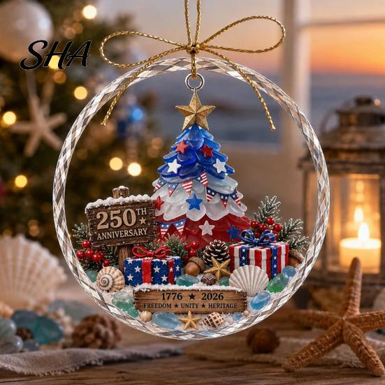 Christmas Gift Ideas Ocean Themed Ornaments, Lighthouse/Wreath/Santa Claus/Xmas Tree/Snowman/Deer Hanging Indoor Outdoor Seasonal Accents Decor,